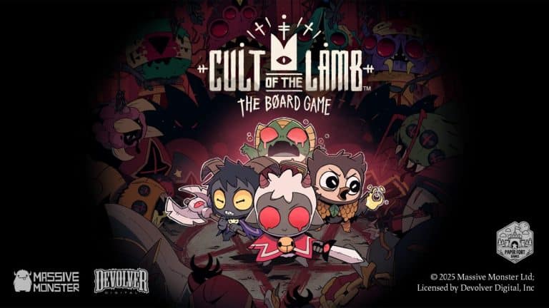Cult of the Lamb: The Board Game — adaptation officielle en jeu de plateau © Paper Fort Games / Massive Monster / Devolver Digital