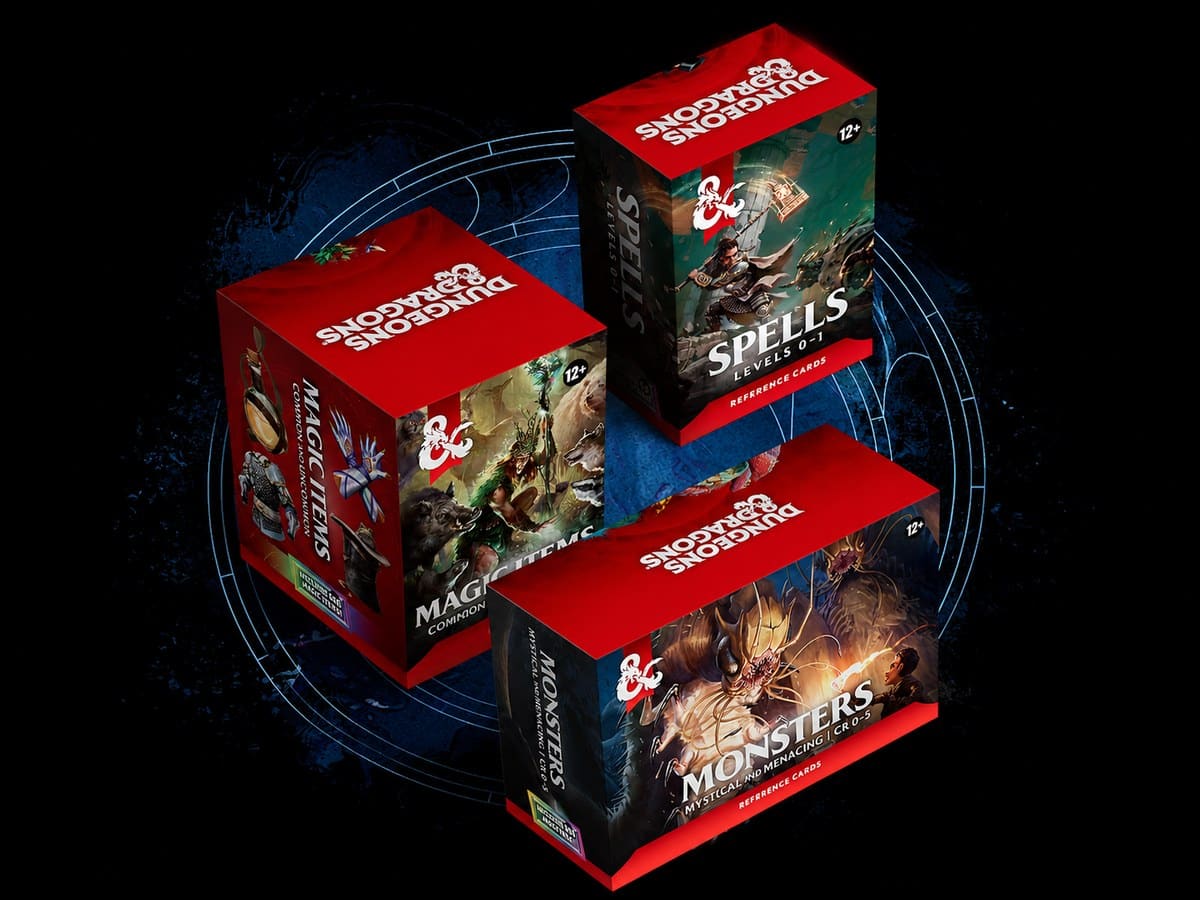 D&D Reference Cards — les paquets Spells, Magic Items et Monsters de Wizards of the Coast © Wizards of the Coast