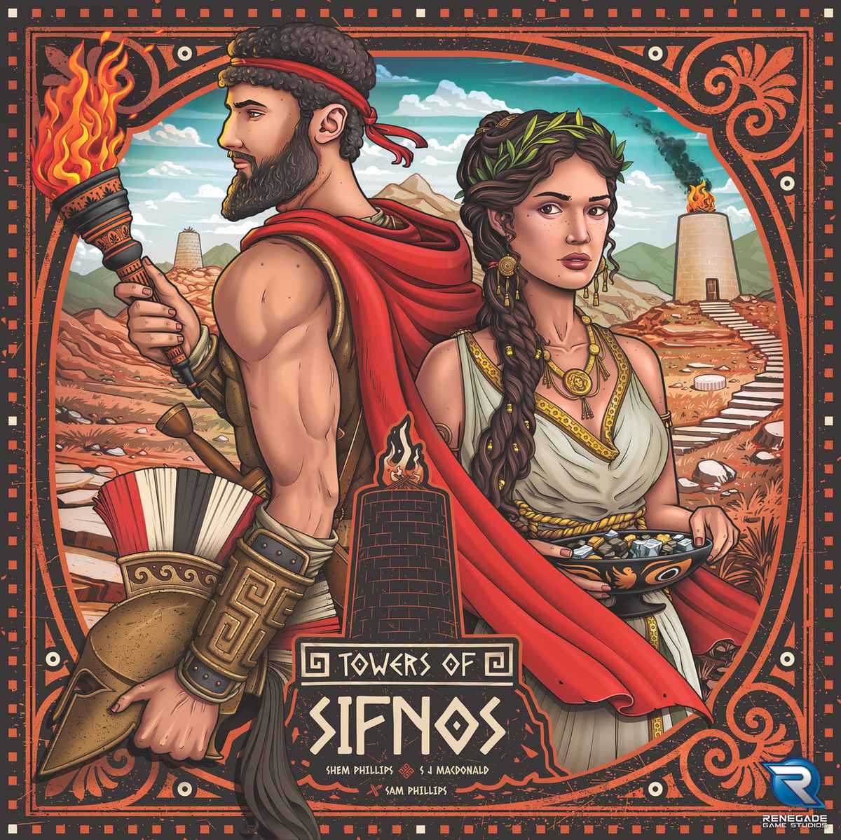 Boîte de Towers of Sifnos — © Garphill Games / Renegade Game Studios