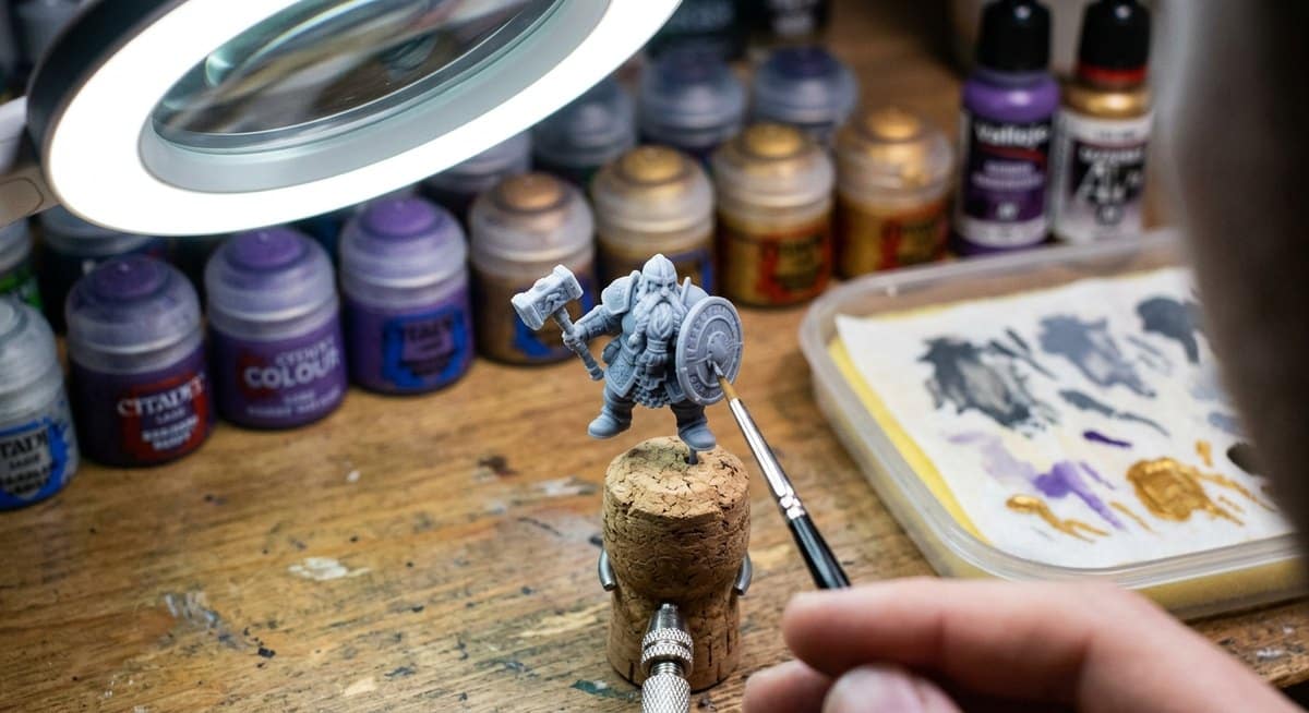 Plan de travail de peinture sur figurines