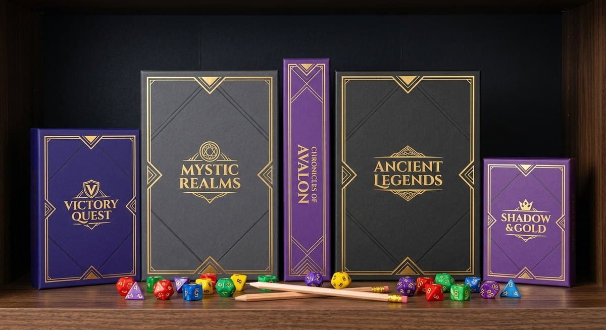 Plusieurs boîtes de jeu alignées sur une table de rentrée