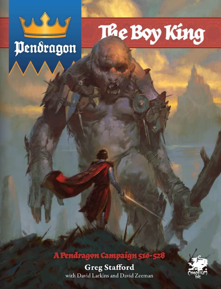 Couverture Pendragon The Boy King, credit Chaosium Inc.