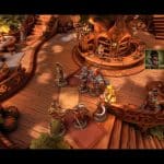 Taverne elfique de Demeo x Dungeons & Dragons: Battlemarked, figurines sur un plateau en bois